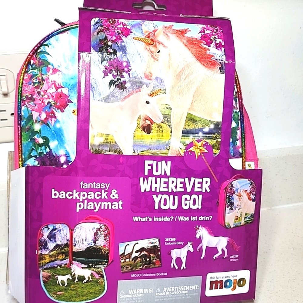 Backpack Play Set Pink and Blue Unicorn New - Picture 2 of 7